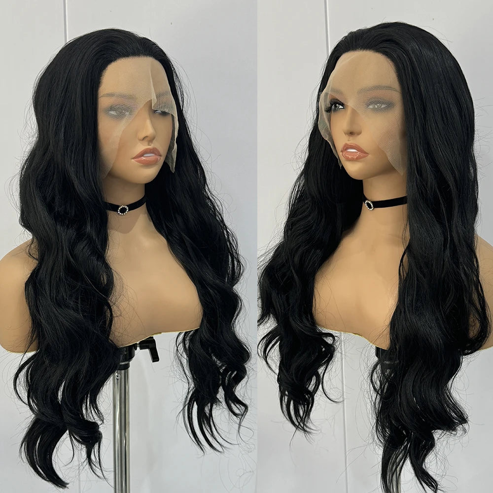 Perruque Longue Noire Body Wave – Finition HD