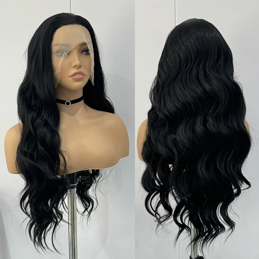 Perruque Longue Noire Body Wave – Finition HD