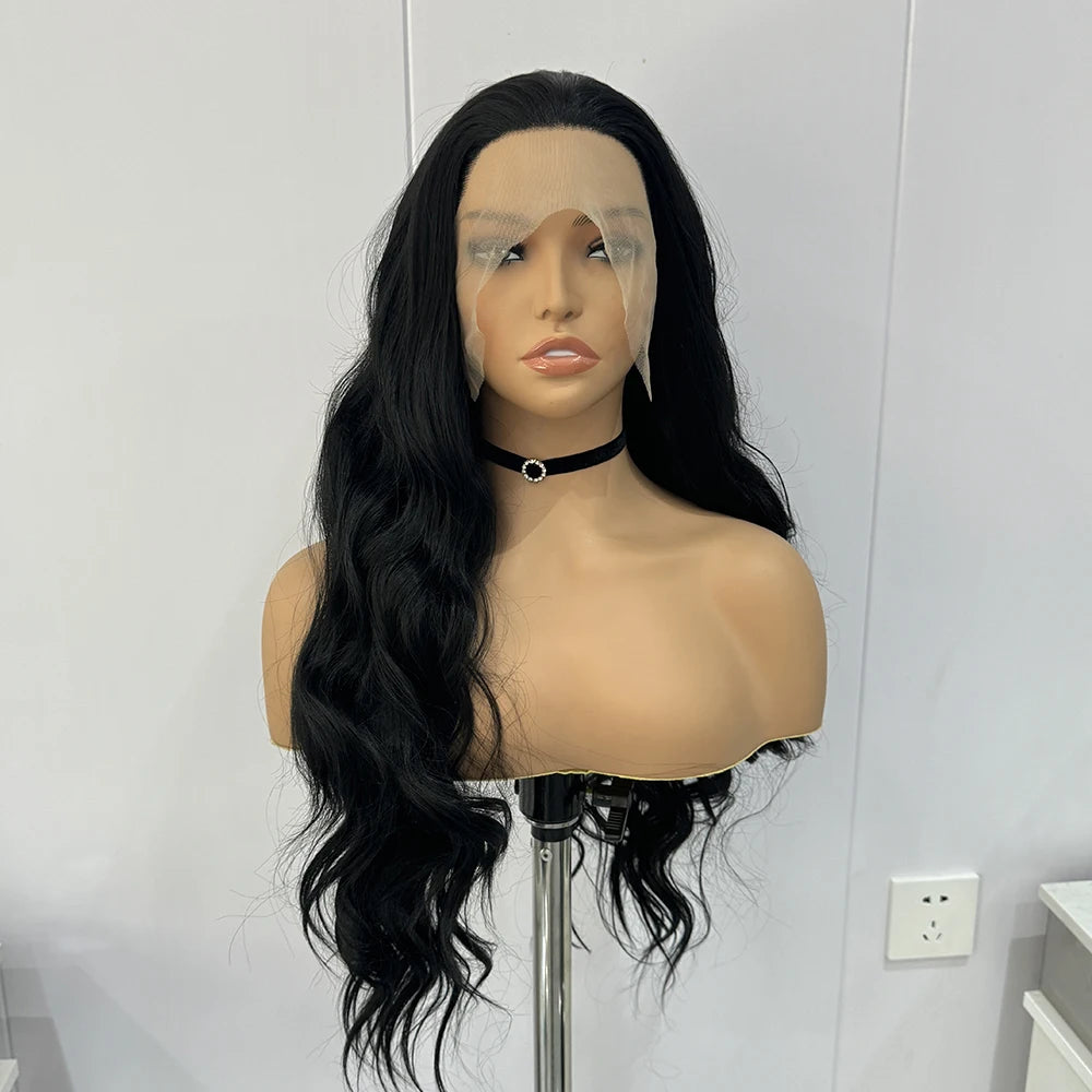 Perruque Longue Noire Body Wave – Finition HD